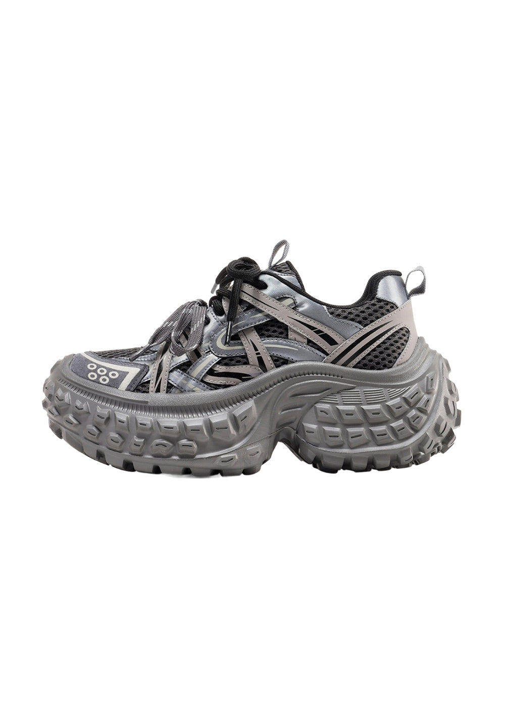 C.BANNER丨Silver Chunky Dad Sneakers for Women - PSYLOS 1, C.BANNER丨Silver Chunky Dad Sneakers for Women, Chunky Sneakers, C.BANNER, PSYLOS 1